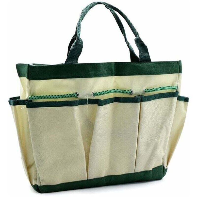 Ahlsen 2pcs Sac de Rangement Fourre-Tout Jardinage Kit D'outils Jardin Multifonction Avec 8 Poches, Résistant à l'Usure et Réutilisable，