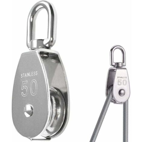 Ahlsen 304 Edelstahl M50 Einzelrad-Schwenkrolle, Tragfähigkeit 400 kg – Silber