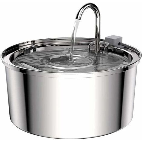 Ahlsen 3,2 l Katzenwasserbrunnen, Katzenbrunnen aus Edelstahl, mit verbesserter Pumpe und 1 Ersatzfilter