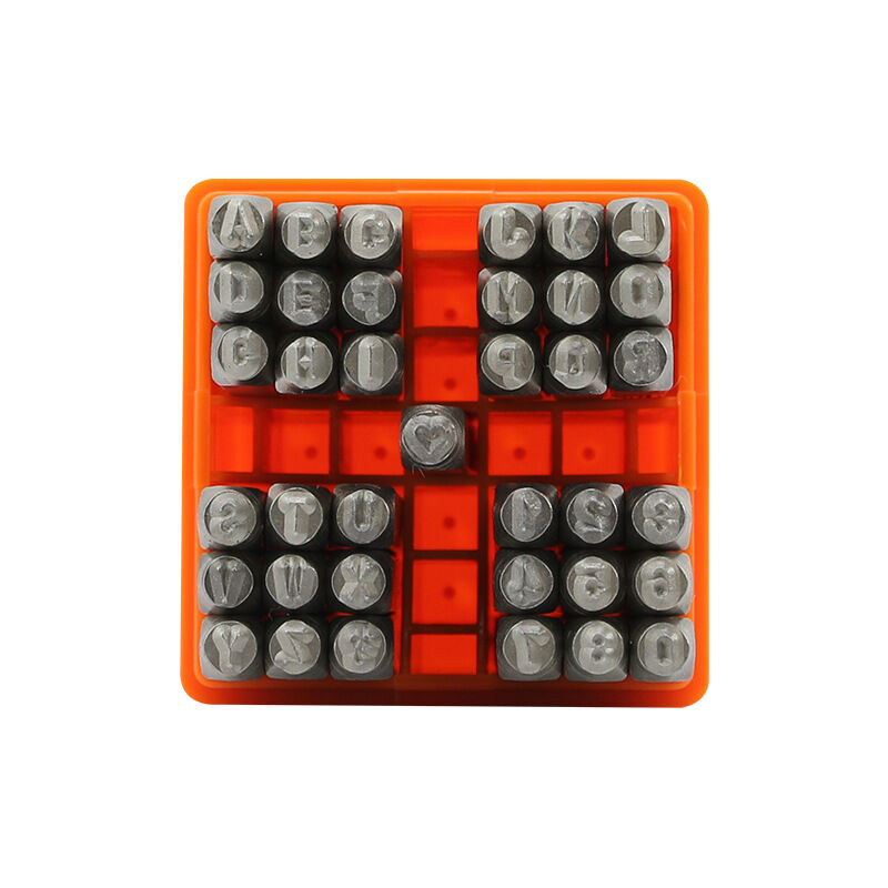 Ahlsen - 37 Pièces Lettres et Chiffres à Frapper, 3mm Poinçon, a-z et 0-9, pour Estampage du Métal, du Plastique, du Bois, du Cuir