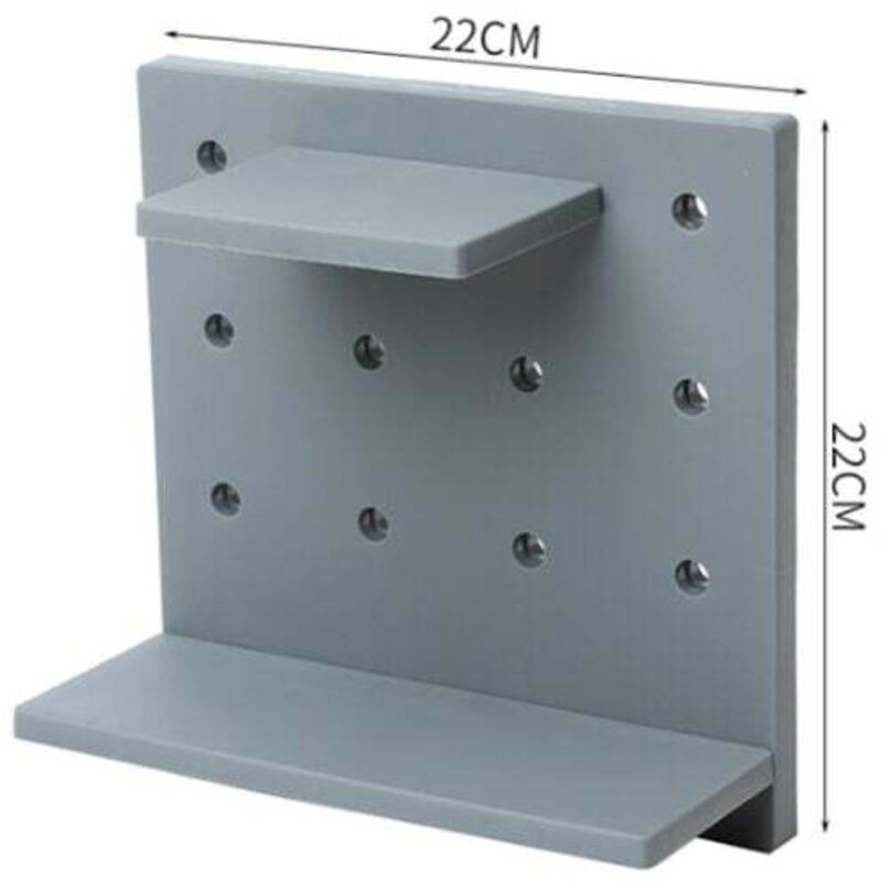 Ahlsen - 3pcs Étagère murale en panneau perforé , Organisateur mural en plastique, pour maison, cuisine, salle de bain, bureau,(gris)