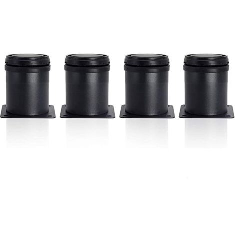 Ahlsen 4 patas negras Altura ajustable Patas de gabinete engrosadas de 50 mm Patas de mesa Patas de muebles Altura ajustable de acero inoxidable 0-15 mm Negro