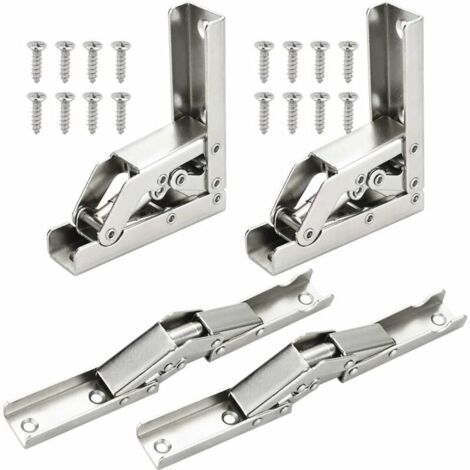 Ahlsen 4 PCS Charnières Pliant 90 Degré Plein Recouvrante Charniere Porte en Acier Inoxydable Charniere Meuble Cuisine Invisible avec 16 Vis pour Fermeture d’Armoire de Porte Placard 6.8X6.8X2.2cm