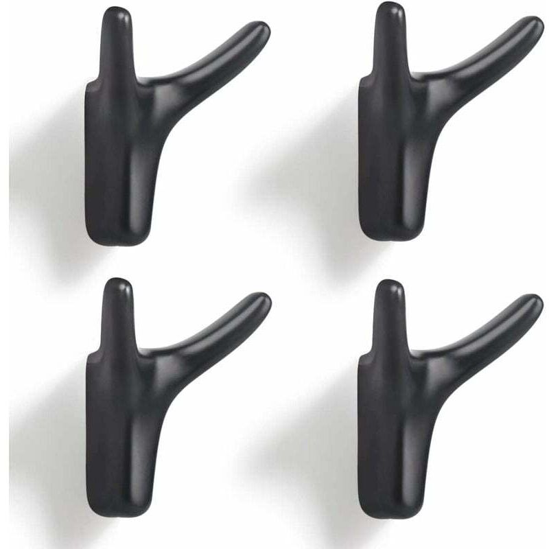 Ahlsen - 4 Pièces Double Crochet Manteau Mural,Robuste Patère Murale en Alliage de Zinc Solide Patères de Porte Pour Entrée Chambre le Salon Cuisine