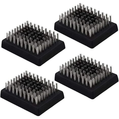 Ahlsen 4-teiliger Grillbürstenkopf, Grillbürsten-Ersatzkopf, Drahtborsten-Grill-Reinigungsbürstenkopf, Grill-Reinigungsbürstenkopf