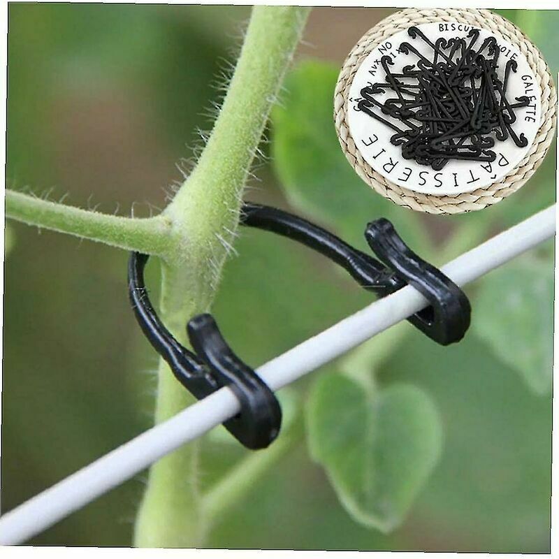 400 pièces jardin plante vignes boucle attachée fixe crochet d'arrimage serre agricole légumes Gadget - black - Ahlsen