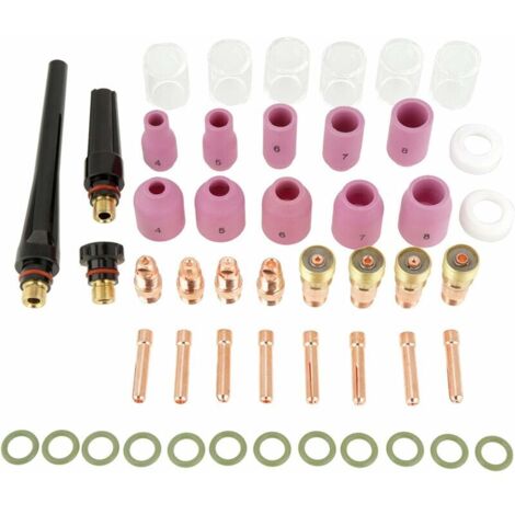 Ahlsen 49 Uds. Kits de soldadura TIG, lentes de Gas de cobre, boquillas de alúmina, tazas, pinzas, accesorios de soldadura TIG para pistola de soldadura TIG