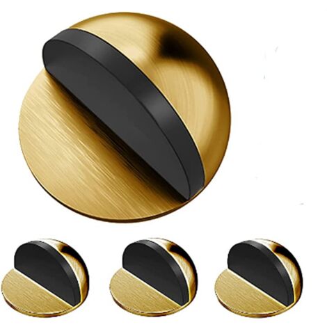 Ahlsen 4er-Pack Türstopper und Leitbleche aus Edelstahl, selbstklebende Türstopper für Böden und Parkett, Türstopper und Wandschutz, Messing (Gold)
