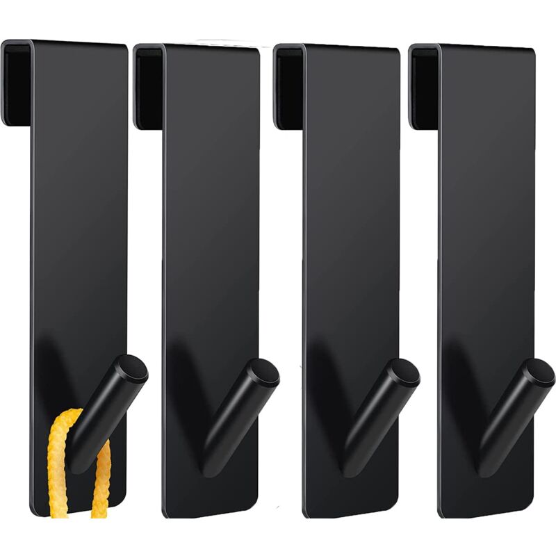 Ahlsen - 4pcs Crochets de Porte de Douche, Acier Inoxydable Crochets de Suspension pour Serviettes Sans Perçage sur Porte de Douche sans Cadre pour