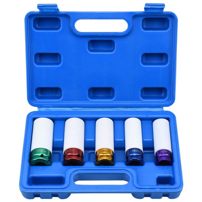 5 pièces Embouts clé pour les jantes Drive métrique Extra à paroi mince de roue taille 5, 15, 17, 19, 21, 22 mm, - Ahlsen