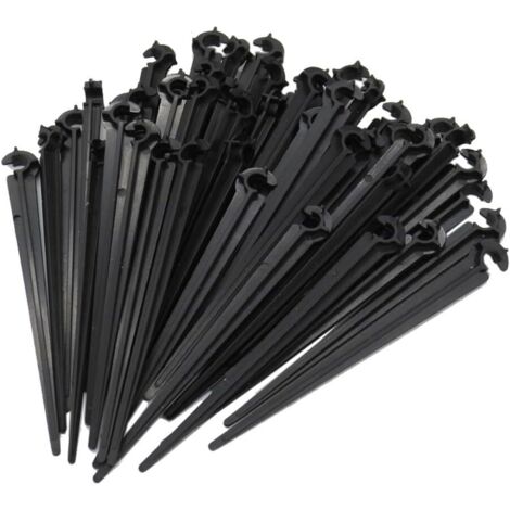 Ahlsen 50 pièces Support Tuyau Arrosage pour Fixer et Guider Le Tuyau de Distribution Dans La Terre, 4/7 mm Goute a Goute Arrosage Exterieur pour Tuyau Arrosage Irrigation Jardin