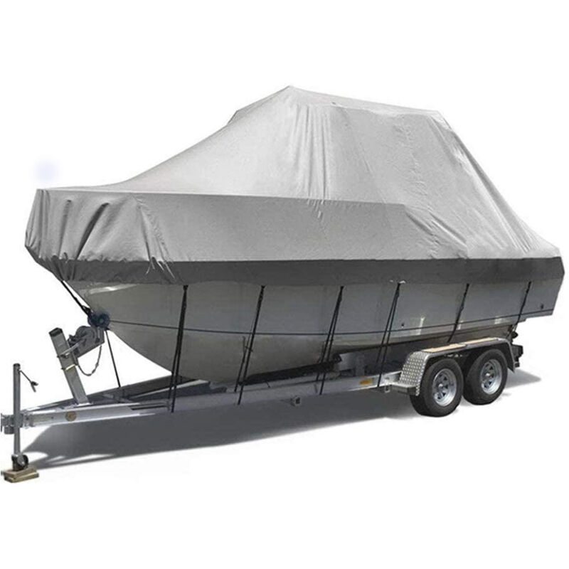 570300cm Housse de Bateau Portable Imperméable Robuste, Tissu Oxford Gris Durable Etanche,pour Yacht, Bateau de pêche, tri-Coque (16-18FT-V) - Ahlsen