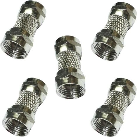 Ahlsen 5X Steckverbinder passender Kupplungsstecker F männlich-männlich Koaxial-Satelliten-TV-Antenne TV