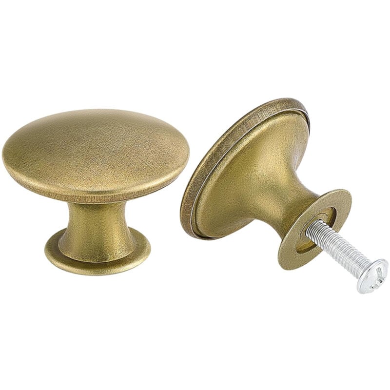 Ahlsen - 6 boutons de placard vintage chic en laiton antique 30 mm