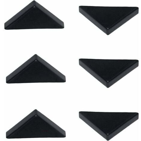 Ahlsen 6 mm Protecteurs d'angle Noir pour Verre Pointu, Miroir, Carreaux de céramique, Couvre-Coins à Triple Forme 20 pièces