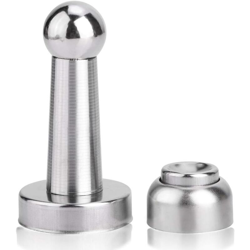 6 Pcs Butée de Porte Magnétique,Arrêt de Porte Aimanté en Acier Inoxydable, Heavy Duty Butoirs de Porte Sur le Sol ou le Mur, Loquet de Porte Support
