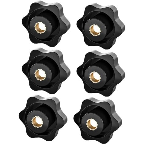 AHLSEN 6 Pièces écrous à poignée en étoile M8 - écrou moleté, écrou de serrage M8, bouton serrage à tête étoile,écrous à poignée moletés pour appareils électroniques mécaniques et industriels