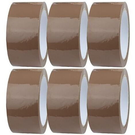 AHLSEN 6 Rollen braunes Klebeband 44 mm x 100 m, Verpackungsklebeband für Kartons, Sendungen, Umzüge, transparentes Klebeband für Pakete und Verpackungen