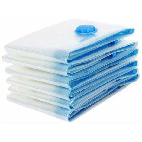 Ahlsen 6er-Pack Vakuum-Aufbewahrungsbeutel 80 x 100 cm, Reise-Vakuumbeutel, wiederverwendbare Vakuum-Aufbewahrungsbeutel