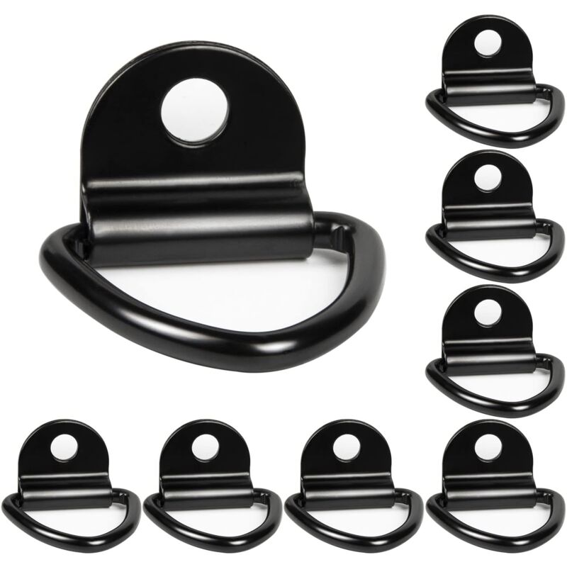 Ahlsen - 8 Pcs Crochets d'Arrimage pour Anneau en d Noir pour avec Support Kayaks Bateaux Cano毛 Pendentifs Remorques Pickups Camions Autos Jardin