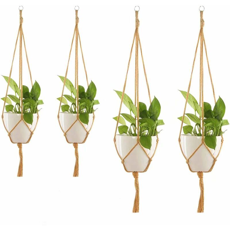 Ahlsen - 8 Pcs Macramé Suspension Plante Corde Suspension Cordes à Plante Fleurs Intérieur Extérieur Décoration de Jardinage