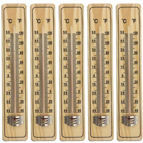 Ahlsen 8 Pcs Thermomètre À Bois pour Intérieur,thermomètre en Bois pour Mesurer La Température L'intérieur Et L'extérieur,L'énergie,Thermomètre avec Échelle en Degrés Celsius Et Fahrenheit