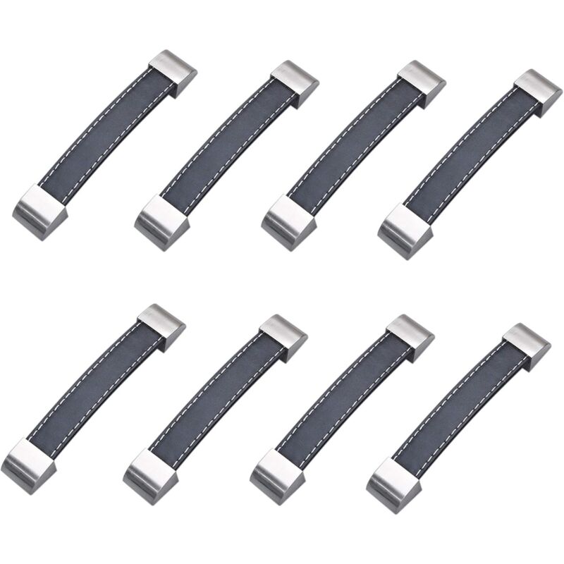 Ahlsen - 8Pcs Poignée de Cabinet Poignées de Porte de Tiroir,Poignée de Cabinet Doux en Cuir pu pour Portes Armoires Armoires Valise,128mm