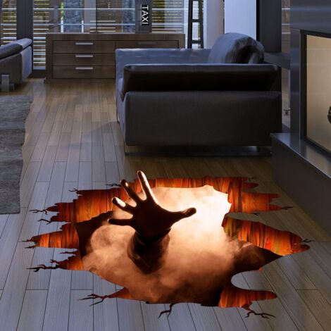 Ahlsen Abnehmbare 3D-Halloween-Wandaufkleber, Halloween-Geisterhand-Wandaufkleber, Halloween-Wandaufkleber, gruselige Wandaufkleber, Dekorationen, Aufkleber für Zimmer, Halloween-Fenster-Wandaufkleber