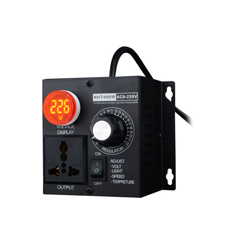 Ahlsen - Ac 220V 4000W Compact Controller Variable Tension Vitesse Portable Temperature Lumiere Tension Adjuatable Dimmer(Prise ue)