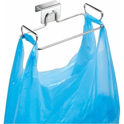 Ahlsen Accesorios de almacenamiento de cocina - Dispensador de bolsas Classico, organizador de puerta de metal pequeño, plateado
