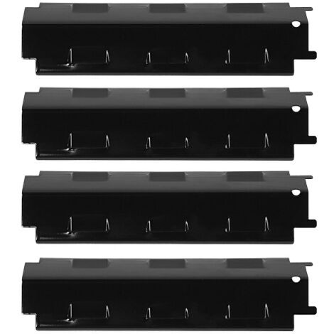 Ahlsen Accesorios universales para difusor de calor de 37 cm para Charbroil, Fire Mountain, Uniflame, Barbecook, pieza de repuesto de vitrocerámica de acero porcelánico, juego de 4