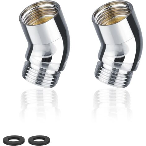 Ahlsen Adaptador, 2 piezas Adaptador de cabezal de ducha con inclinación en ángulo de 135 ° Adaptador de ducha de mano de latón Adecuado para ducha de mano