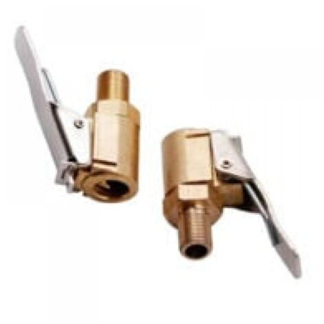 Ahlsen Adaptador de válvula de neumático de coche de 4 piezas, adaptador de conector de abrazadera de clip de válvula de bomba con punta de latón de 8 mm para neumáticos de coche o camión