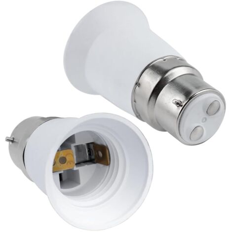 AHLSEN Adaptateur de douille B22 vers E27, convertisseur de douille à baïonnette B22 vers douille à vis E27, 0-250 V, pour ampoules E27, LED, incandescentes, halogènes, CFL, lot de 4