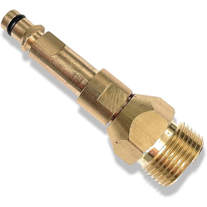 Ahlsen - Adaptateur Quick-Click compatible avec les tuyaux haute pression M22 x 1,5 ig – Pour Karcher, couronnes, etc. – 8 cm de long - yellow