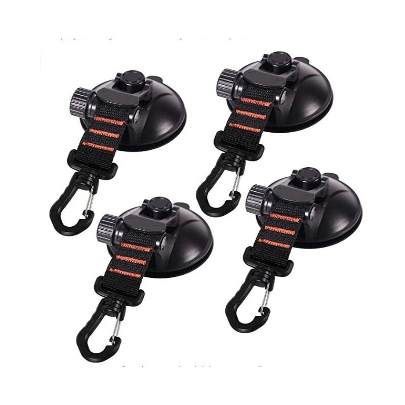 Ahlsen - Ancrage à ventouse robuste 4pcs clips de ventouses solides pour attacher le piège de camping de bateau d'auvent de voiture, ventouse de