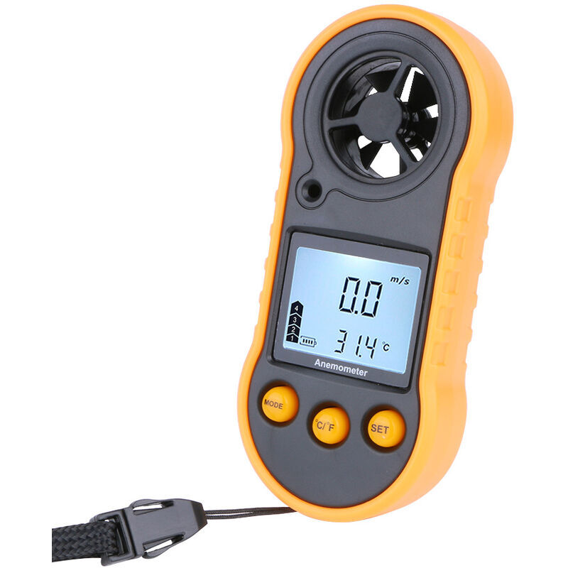 Anémomètre numérique de vitesse du vent, jauges de vent compteur de vitesse de débit d'air pour mesurer la vitesse de la température du vent, jauge