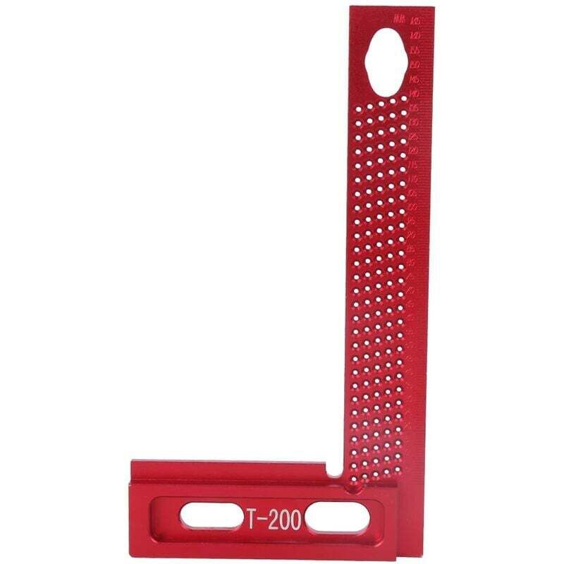 Ahlsen Angle de Positionnement Règle perforée 90 degrés en alliage d'aluminium travail du bois Règle à angle droit Angle de précision Règle en forme