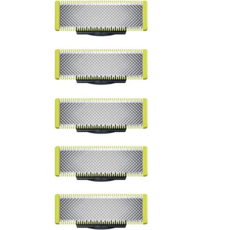 Ahlsen Applicable à OneBlade - Lames de rechange, pour rasoir/tondeuse électrique OneBlade, acier inoxydable robuste, taille, stylisation et rasage, lot de 5