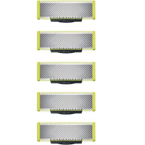 Ahlsen Applicable à OneBlade - Lames de rechange, pour rasoir/tondeuse électrique OneBlade, acier inoxydable robuste, taille, stylisation et rasage, lot de 5