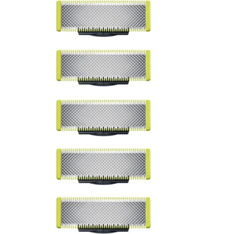 Ahlsen Applicable à Philips OneBlade - Lames de rechange, pour rasoir/tondeuse électrique OneBlade, acier inoxydable robuste, taille, stylisation et rasage, lot de 5