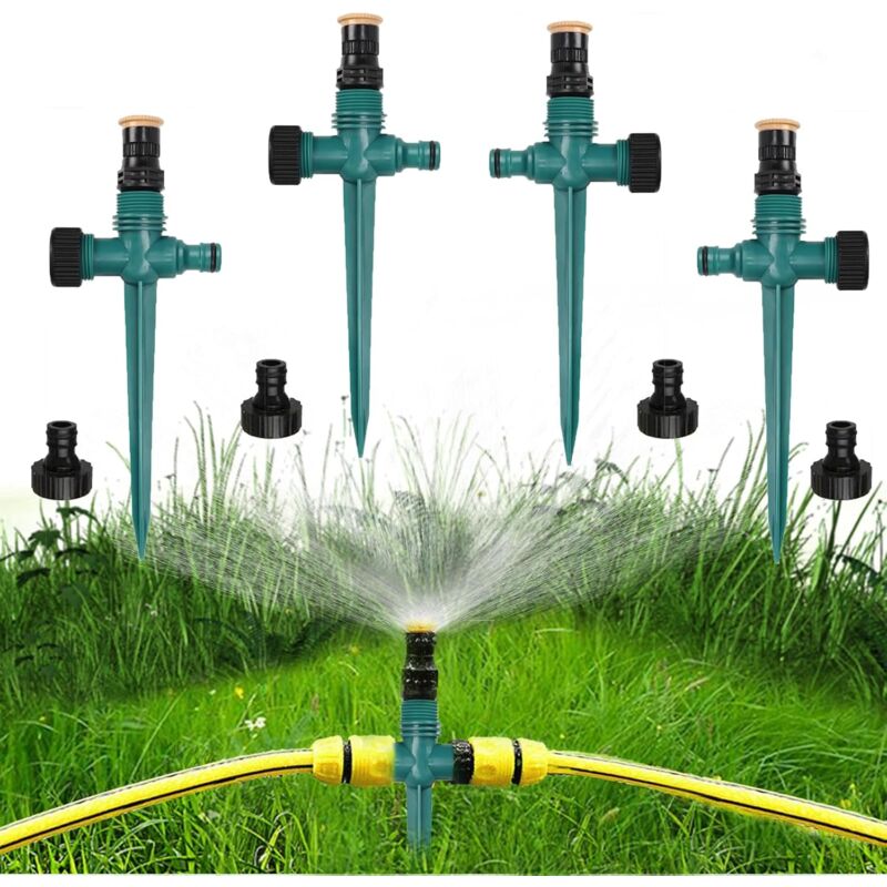 Ahlsen - Arroseur de Jardin,4 Pièces Arroseur Automatique 360° Rotatif,Arroseur de Pelouse,Pulvérisateur D'Irrigation Réglable pour Jardin Pelouse