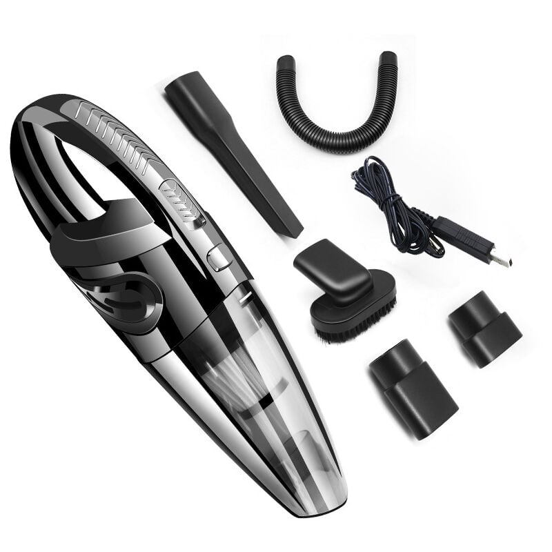 Ahlsen - Aspirateur à Main sans Fil Puissant Portable avec Fonction Huimide & Sèche Filtre hepa Lavable et 5 Buses Rechargeable ,noir,35.510.512.5cm