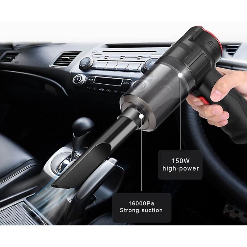 Ahlsen - Aspirateur de voiture sans fil 16000pa 150w Bble sans fil 2 en 1 aspirateurs automatiques portables ampli domestique Mini aspirateur à