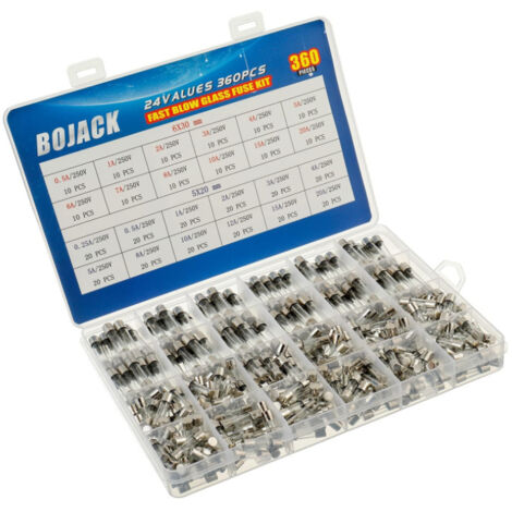 Ahlsen Assortiment de 360 ​​condensateurs électrolytiques en aluminium. La gamme comprend 5 x 20 mm 250 V 0,25-20 A et 6 x 30 mm 0,5 A-20 A.