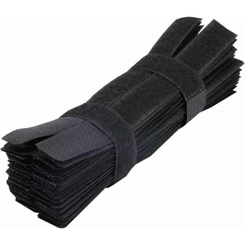 Ahlsen - Attache de câble Attache réutilisable Fil Organisateur Attache Attache de Câble Sangles pour Ordinateur Portable pc tv (100pcs-Noir)