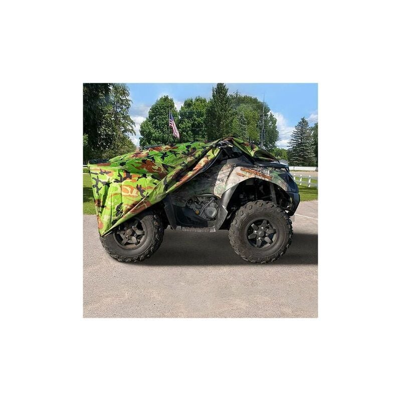 Atv Housse extérieure pour Quad Bike Bâche Camping vtt Moto Étanche Protection uv Étanche 210D Camouflage 210120-115CM - Ahlsen