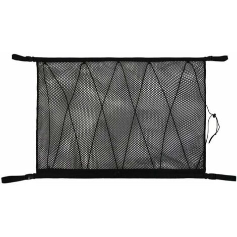 Ahlsen Auto-Decken-Aufbewahrungstasche, Innendachnetz, Gepäcknetz-Tasche, Kofferraum-Kleinigkeiten, Aufbewahrungstasche, Aufbewahrungs-Organizer, Schwarz, 90 x 65 cm,