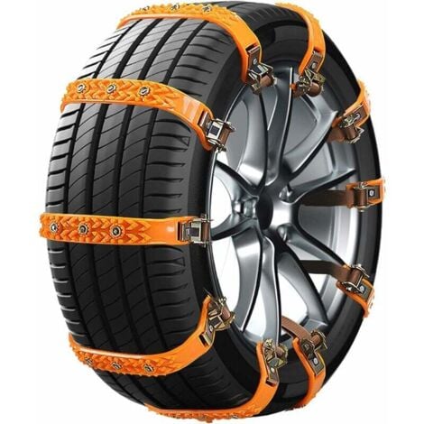 Ahlsen Auto-Socken für Schnee, universelle Auto-Schnee-Socken, Auto-Schneeketten, verstellbarer Anti-Rutsch-Gürtel für Autoreifen, Zubehör für LKW-SUV-Wintersicherheit (10 Stück)