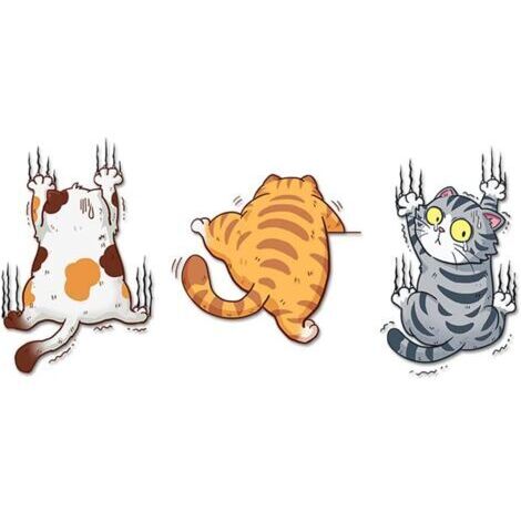 Ahlsen Autocollants de voiture chat drôle, dessin animé 3D animaux chat chaton autocollants bricolage voiture Tuning autocollants chat fenêtre autocollants étanche PVC chat autocollants chaton sticker